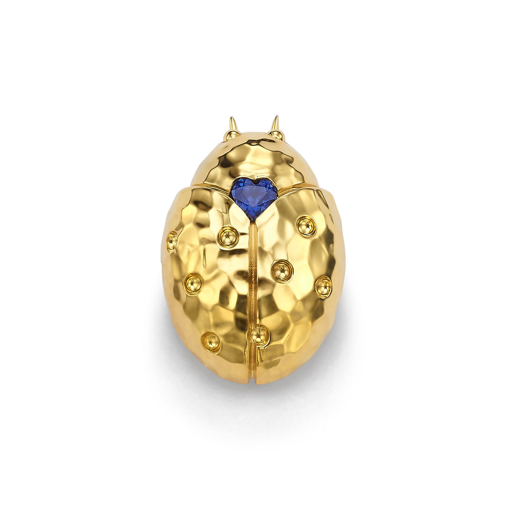 קמע סול זהב 18 קארט משובץ לב ספיר